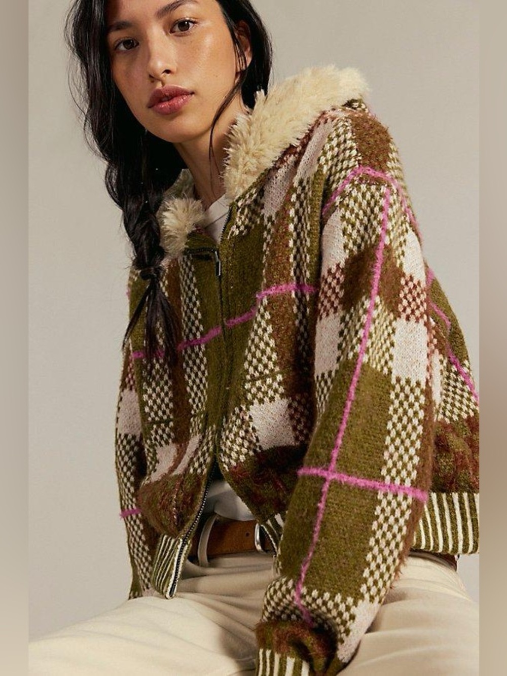 Free people Namesake Faux Fur Lined Hoodie